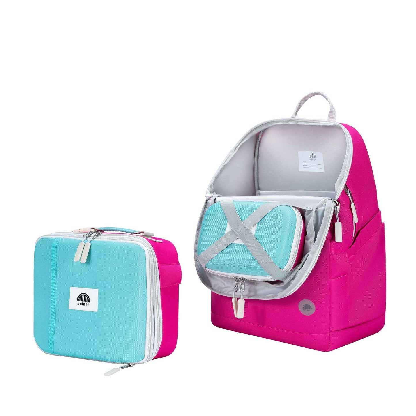 Pink Color Block Backpack 3pc Set