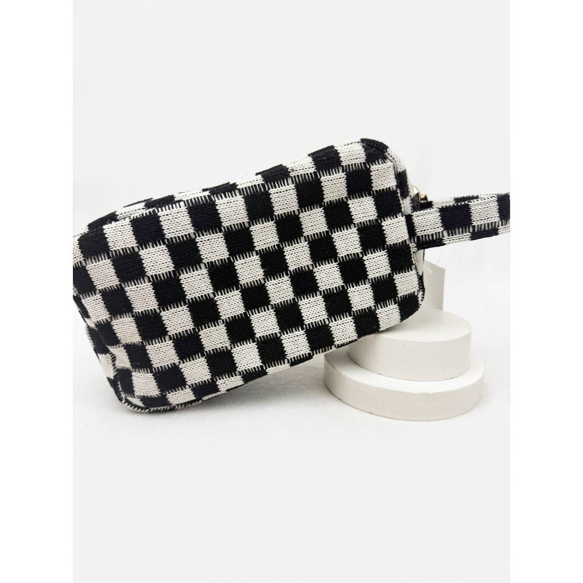 Checker Cosmetic Bag with handle