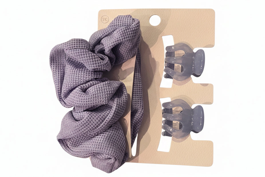 Hair Scrunchies with Mini Jaw Clips
