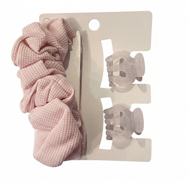 Hair Scrunchies with Mini Jaw Clips