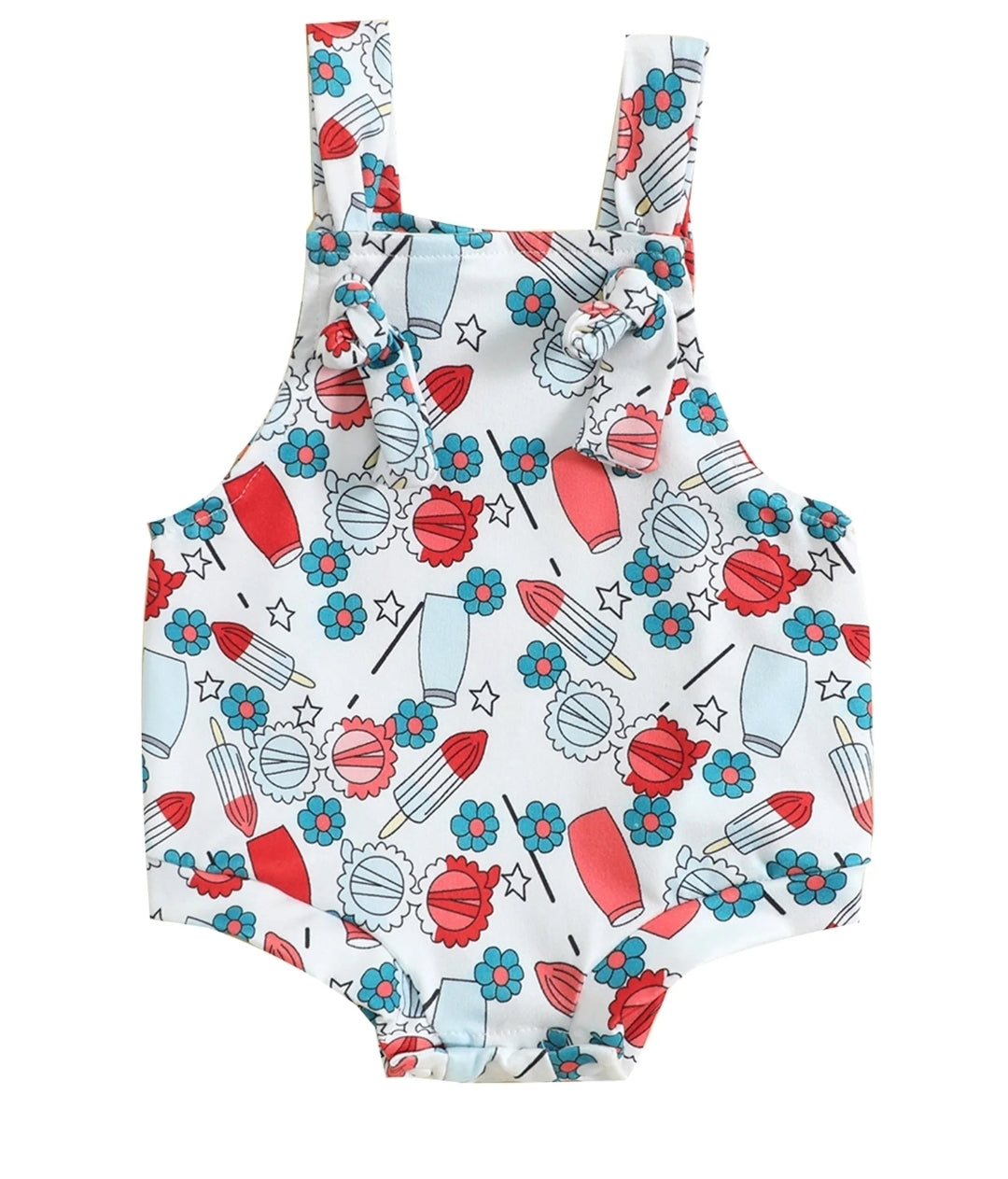 (Baby)Red, White and Bloom Overalls