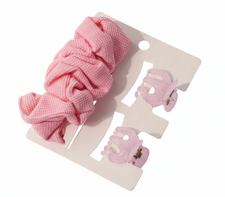 Hair Scrunchies with Mini Jaw Clips