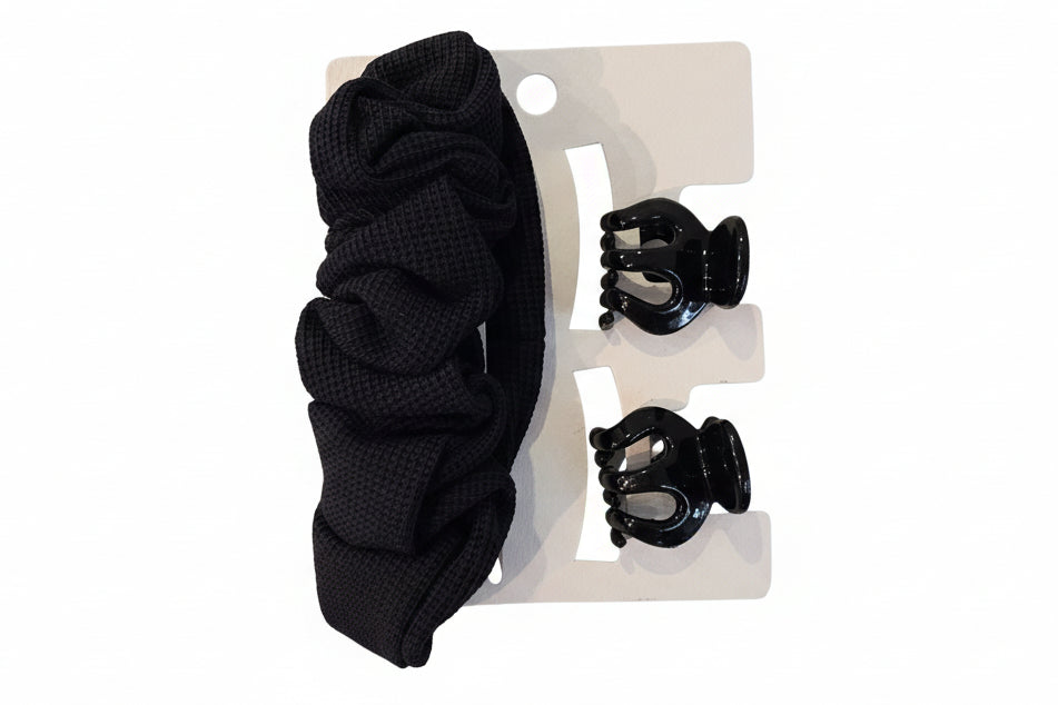 Hair Scrunchies with Mini Jaw Clips